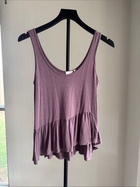Good Luck Gem Mauve Ruffle Tank Top